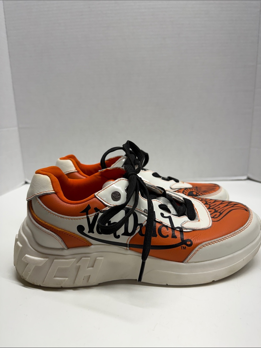 Von Dutch Fairfax Classic Sneakers Lace Up Athletic Shoes Orange Women's Size 9